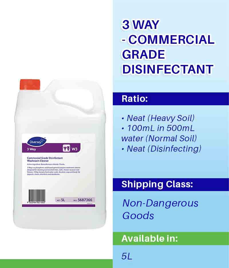 Diversey 3 Way 5L - Stone Doctor Australia - Cleaning > Toilet And Washroom Cleaner > Disinfectant And Deodoriser