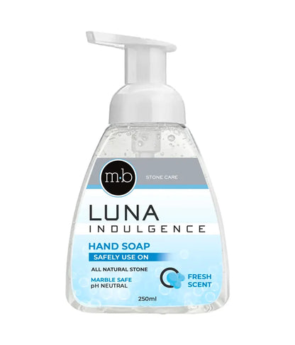 Luna Indulgence Marble safe  hand soap bottle on a white background