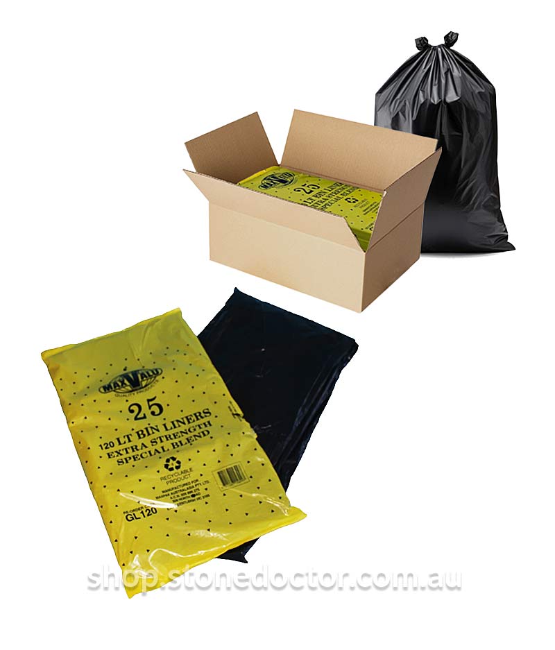 MaxValu Heavy Duty Bin Liner 120 Litres - (10 Packs X 25 Bags) Per Box - Stone Doctor Australia - Cleaning Products > Waste Management > Garbage Bag