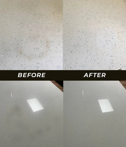 Before and after comparison of a surface cleaning process