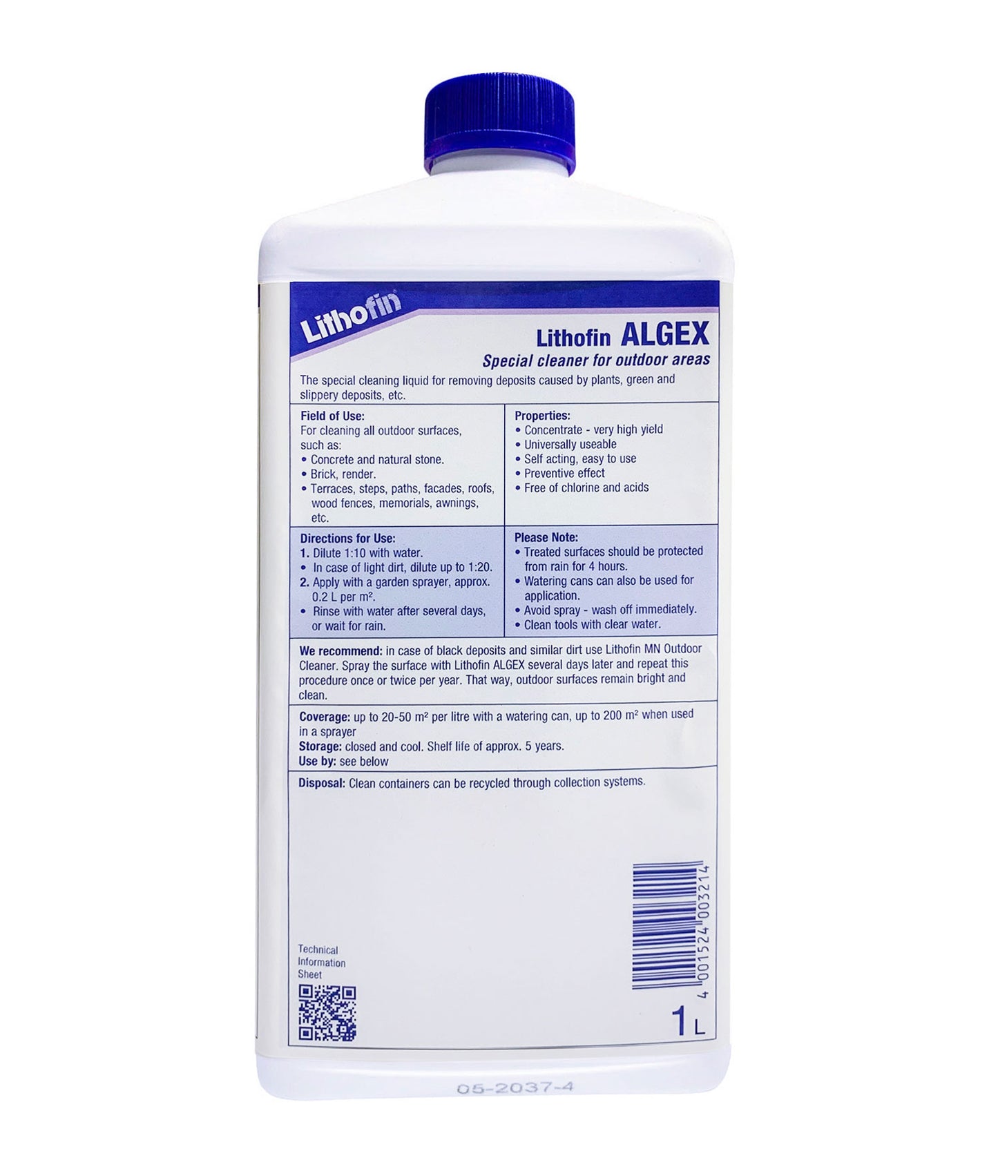 Lithofin ALGEX - 1 LITRE. (Algaecide)