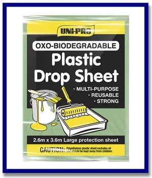 UNi-PRO Oxo - Biodegradable Plastic Drop Sheet - 1 Pc - Stone Doctor Australia - Painting Equipment > Protection > Drop Sheet