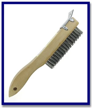 UNi-PRO Wooden Wire Brush With Metal Scraper - 1 UNIT - Stone Doctor Australia - Painting Equipment > Preparation > Brush Scraper