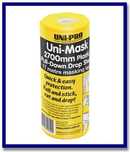 UNi-PRO Uni-Mask Plastic Pull - Down Drop Sheets - 1 Unit - Stone Doctor Australia - Painting Equipment > Protection > Drapes