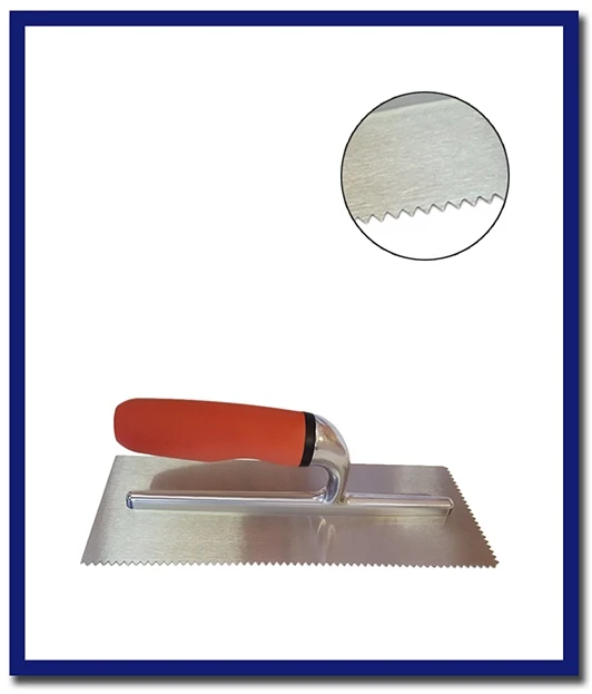 DTA Bright Steel Adhesive Trowel V-Notch - 1 Pc - Stone Doctor Australia - Hardware > Adhesive Trowels > V Notch