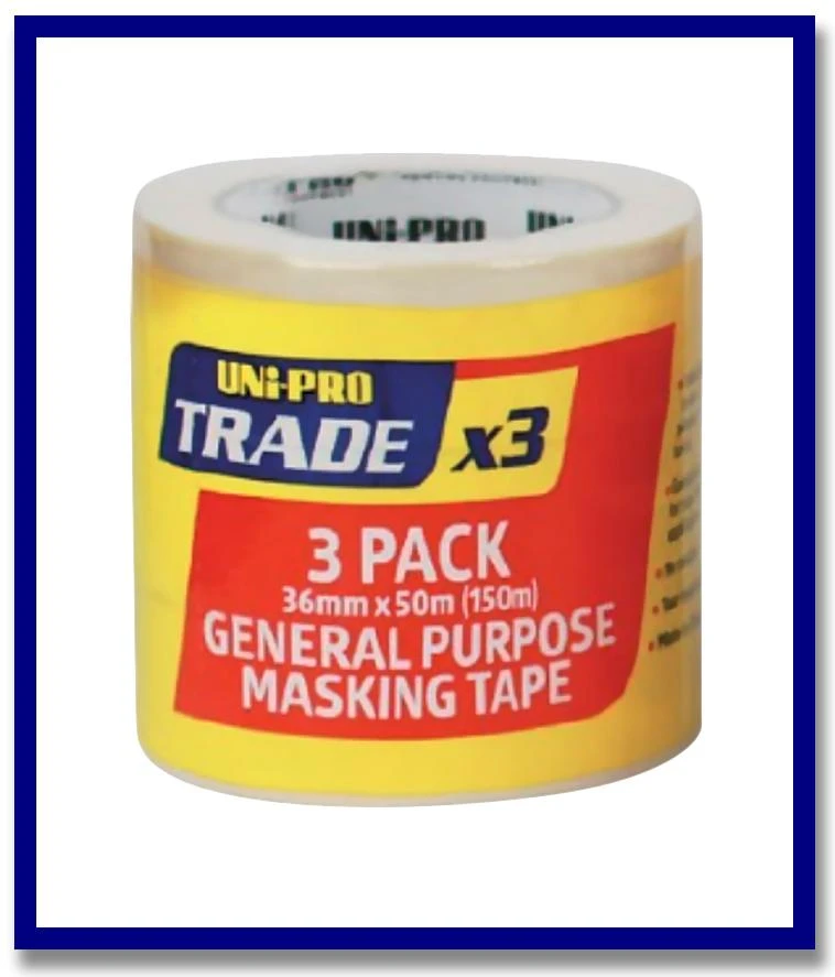 UNi-PRO Trade Painters White Masking Tape - 1 Roll - Stone Doctor Australia - Painting Equipment > Protection > Masking Tape