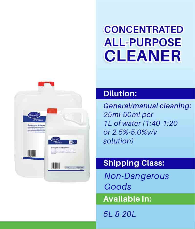 Diversey Diverclean C3 - Stone Doctor - Australia - Cleaning > Multi-Surface Cleaner > Alkaline Liquid Detergent