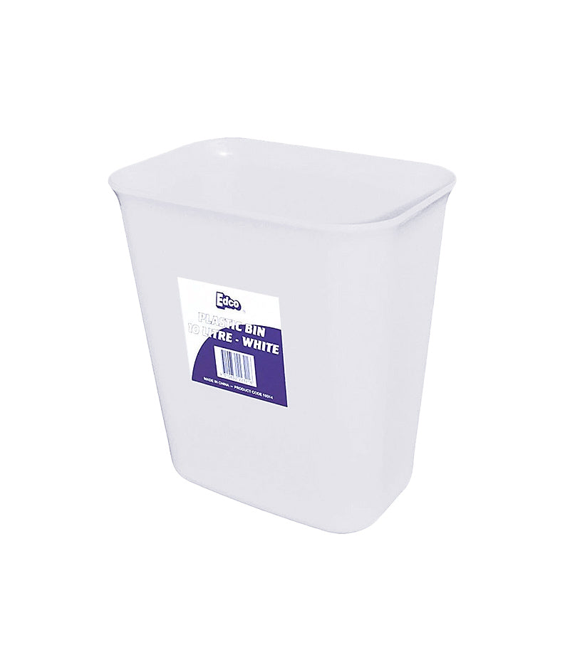 Edco Plastic Bin White - 1 Unit - Stone Doctor Australia - Cleaning Accessories > Office Bins > Plastic Bin