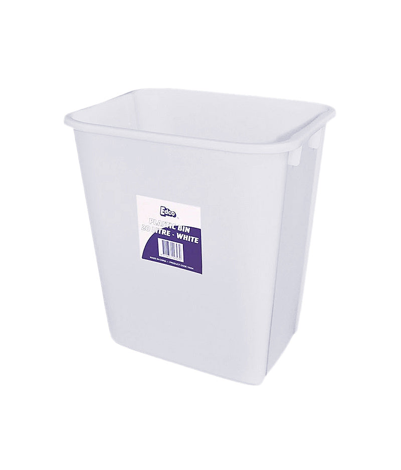 Edco Plastic Bin White - 1 Unit - Stone Doctor Australia - Cleaning Accessories > Office Bins > Plastic Bin