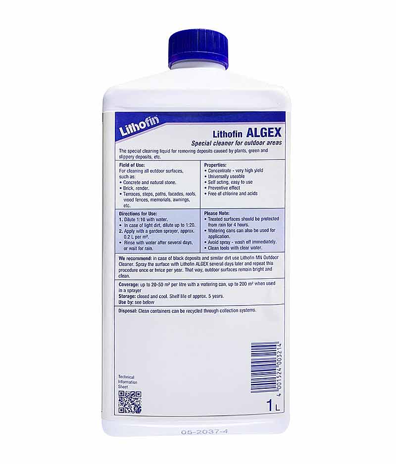 Lithofin ALGEX - 1 Litre (Algaecide) - Stone Doctor Australia - Outdoor Cleaning > Stone Pavers > Algaecide