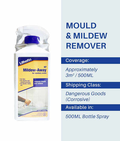 Lithofin KF Mildew-Away Spray - 500ml - Stone Doctor Australia - Porcelain & Ceramic Tiles > Speciality Cleaner > Mould & Mildew Remover