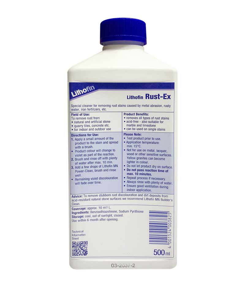 Lithofin Rust-Ex - 500ml - Stone Doctor Australia - Natural Stone & Marble > Stain Removing Chemicals > Rust