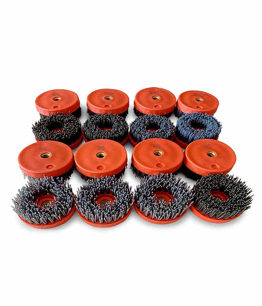 Newniq Reinforced Antique Brush 4”/100mm M14 Thread - Stone Doctor Australia - Natural Stone > Abrasive Brushes > Silicone Carbide