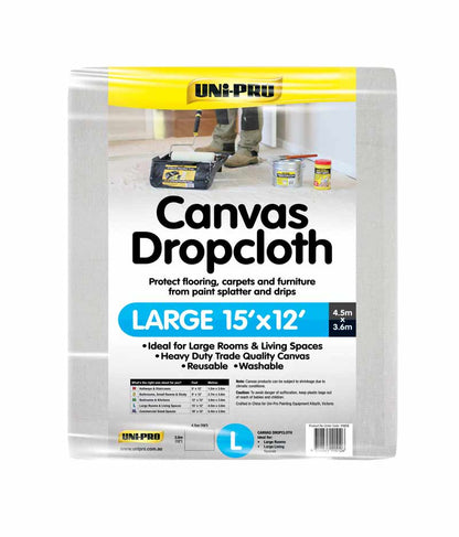 UNi-PRO Canvas Dropcloths - 1 Pc - Stone Doctor Australia - Painting Equipment > Protection > Canvas Dropcloth