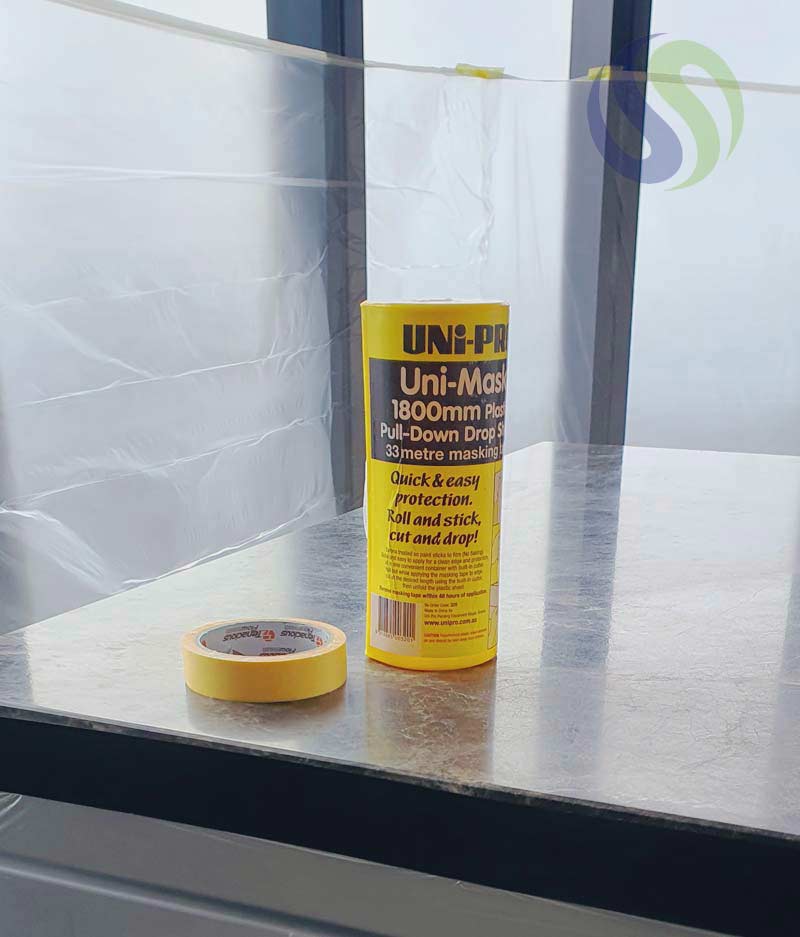 UNi-PRO Uni-Mask Plastic Pull - Down Drop Sheets - 1 Unit - Stone Doctor Australia - Painting Equipment > Protection > Drapes