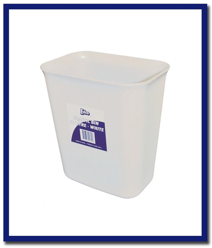 Edco Plastic Bin White - 1 Unit - Stone Doctor Australia - Cleaning Accessories > Office Bins > Plastic Bin