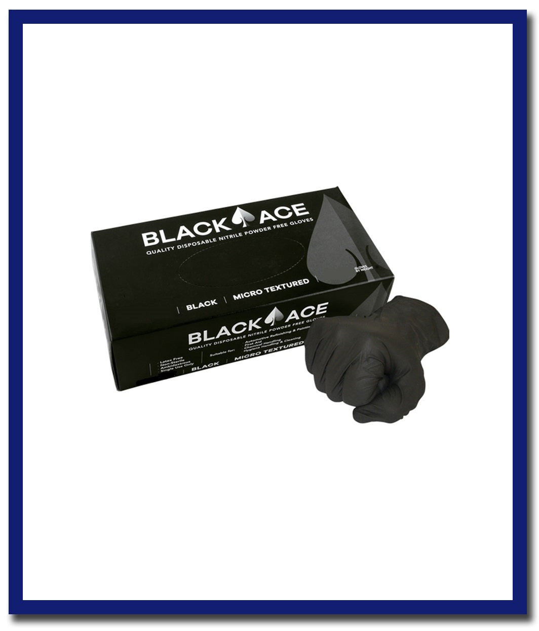 Black Ace Disposable Nitrile Gloves - 1 Box - Stone Doctor Australia - Personal Protective Equipment > Safety > Disposable Gloves