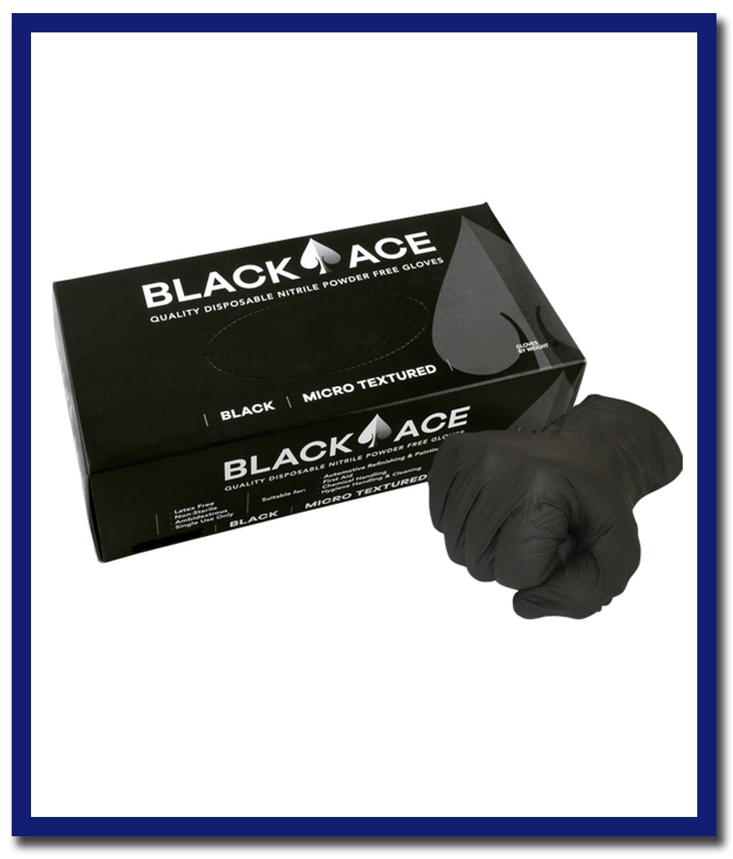 Black Ace Disposable Nitrile Gloves - 1 Box - Stone Doctor Australia - Personal Protective Equipment > Safety > Disposable Gloves