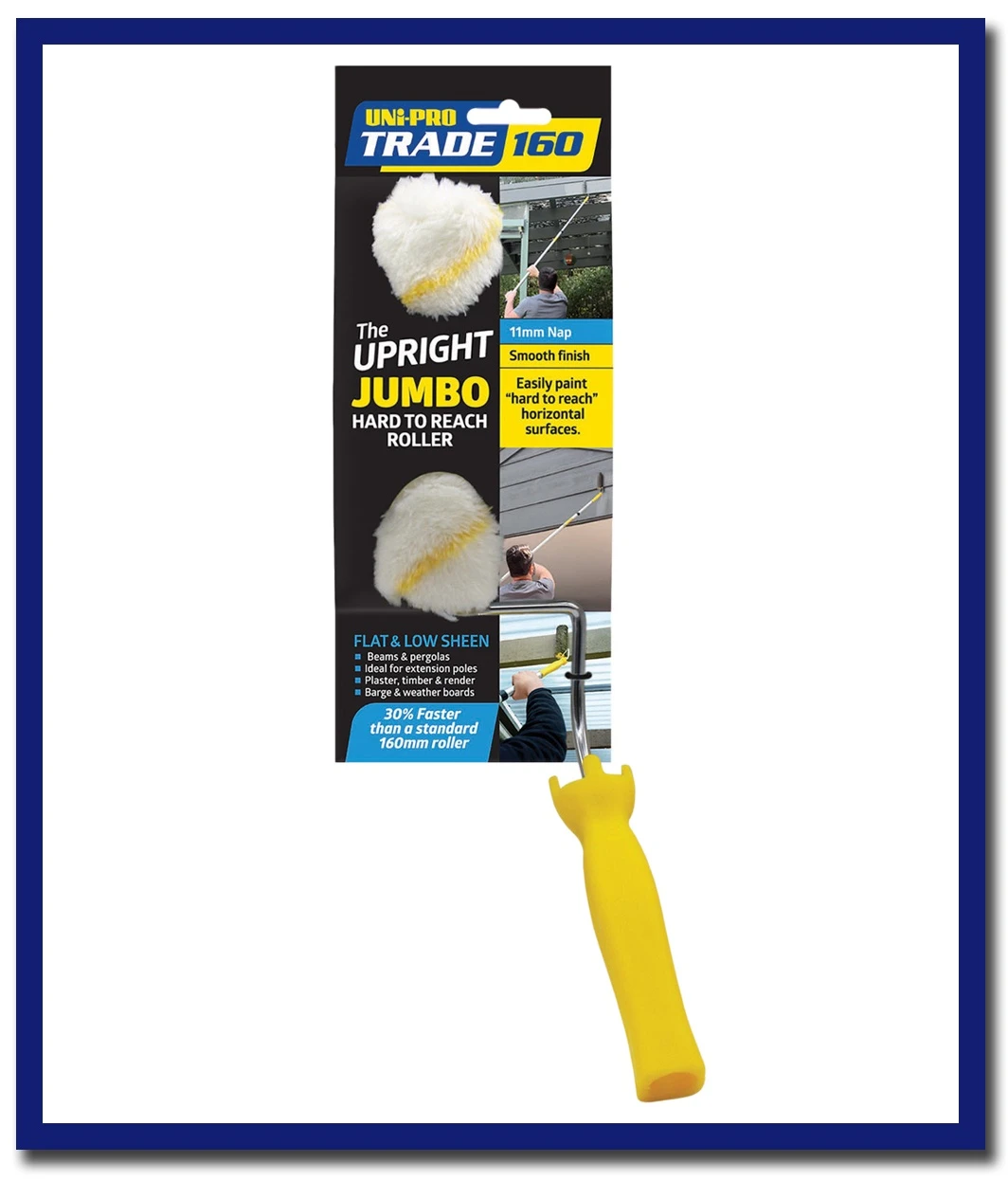 UNi-PRO Trade 160mm Upright Jumbo Roller 11mm Nap - 1 Set - Stone Doctor Australia - Painting Equipment > Tools > Paint Rollers