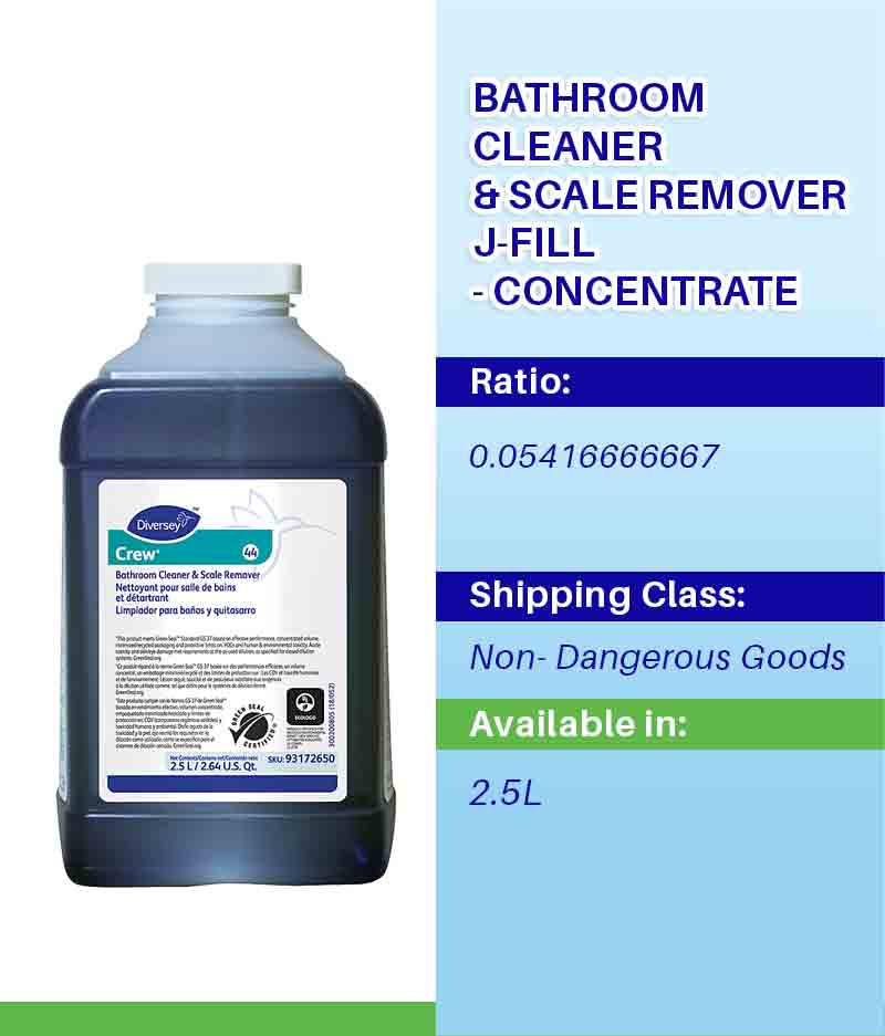 Diversey Crew Bathroom Cleaner And Scale Remover J-Fill 2.5L - Stone Doctor Australia - Cleaning > Washroom Surfaces > Mild-Acidic Based Cleaner