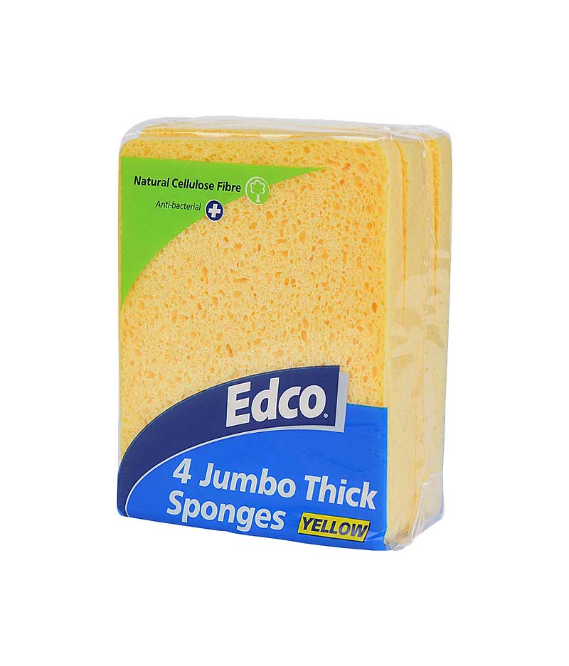 Edco Jumbo Thick Sponges 4PK - Yellow - Stone Doctor Australia - Cleaning Accessories > Consumables > Thick Sponges