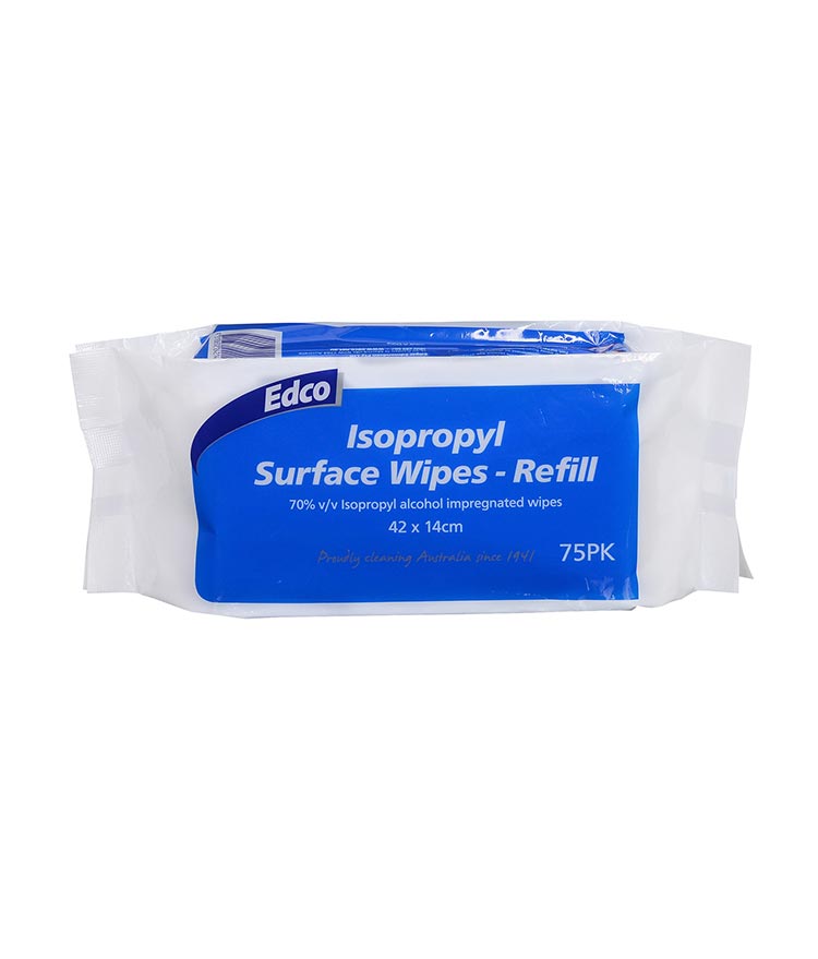 EDCO ISOPROPYL SURFACE WIPES REFILL 75/PACK - 1 PACK - Stone Doctor Australia - Cleaning > Personal Hygiene > Isopropyl Wipes