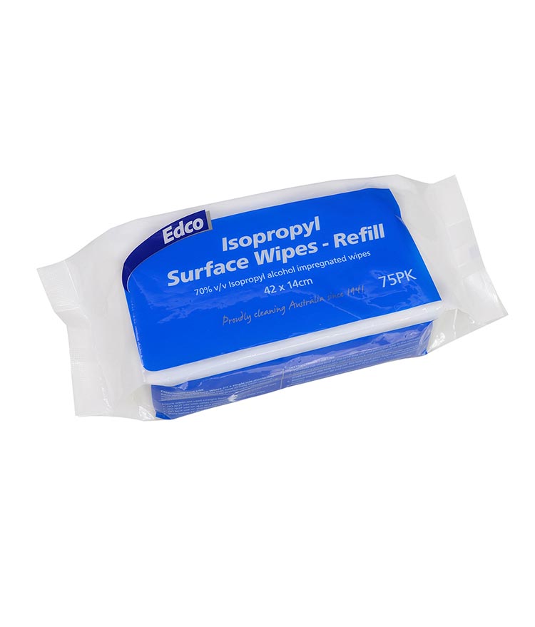 EDCO ISOPROPYL SURFACE WIPES REFILL 75/PACK - 1 PACK - Stone Doctor Australia - Cleaning > Personal Hygiene > Isopropyl Wipes