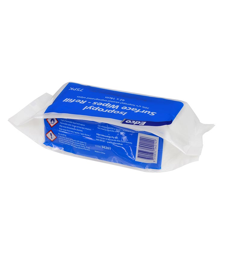 EDCO ISOPROPYL SURFACE WIPES REFILL 75/PACK - 1 PACK - Stone Doctor Australia - Cleaning > Personal Hygiene > Isopropyl Wipes