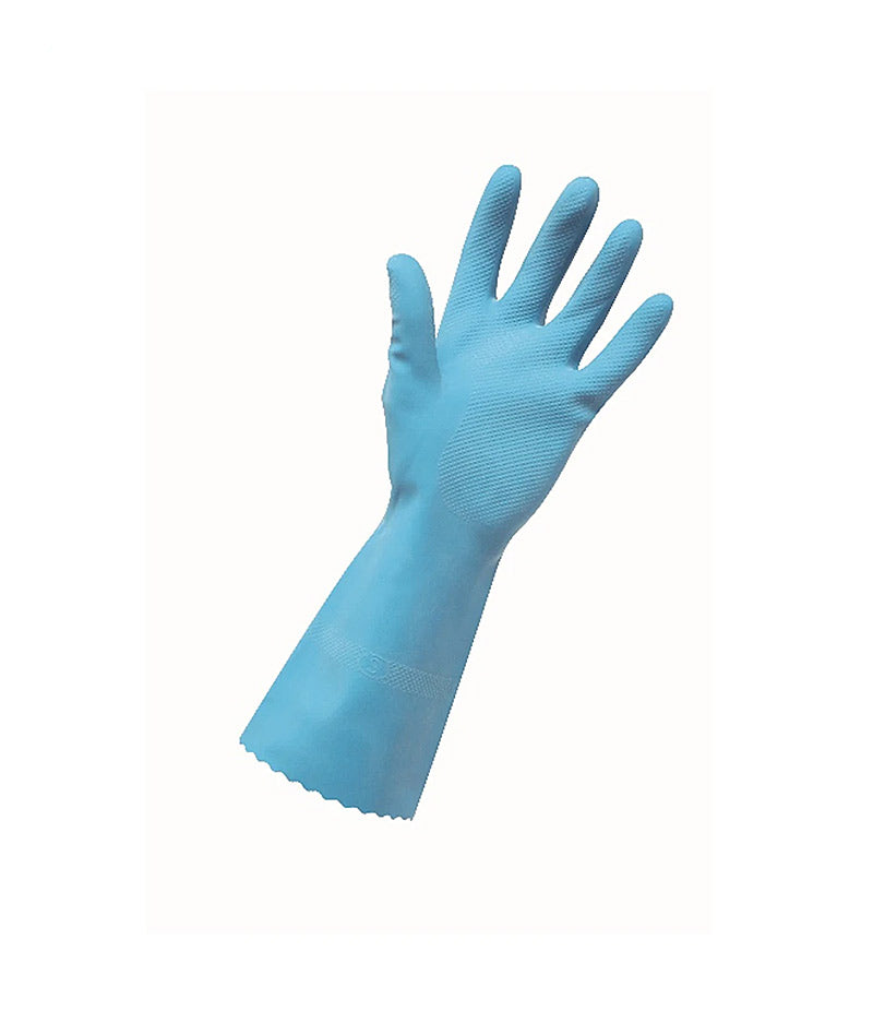 Edco Merrishine Silver Lined Rubber Blue Gloves - 12 Pairs - Stone Doctor Australia - Cleaning Accessories > Safety > Rubber Gloves