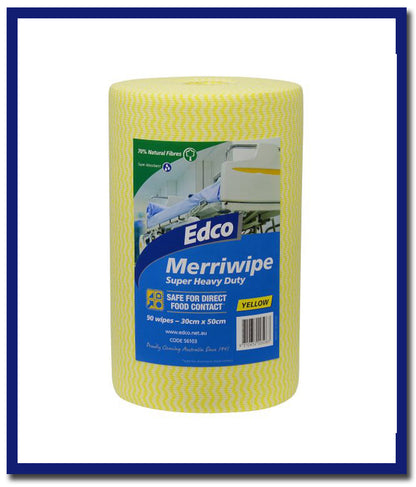 Edco Merriwipe Super Heavy Duty Wipes - 90 Sheets Per Roll - Stone Doctor Australia - Cleaning > Consumable Wipes > Heavy Duty