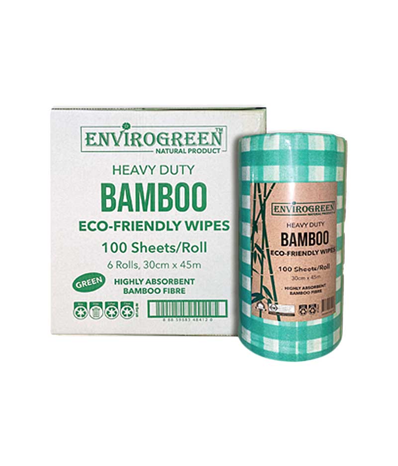 Envirogreen Eco-Friendly Bamboo Wipes - 100 Sheets Per Roll - Stone Doctor Australia - Cleaning Accessories > Kitchen >Bamboo Wipes