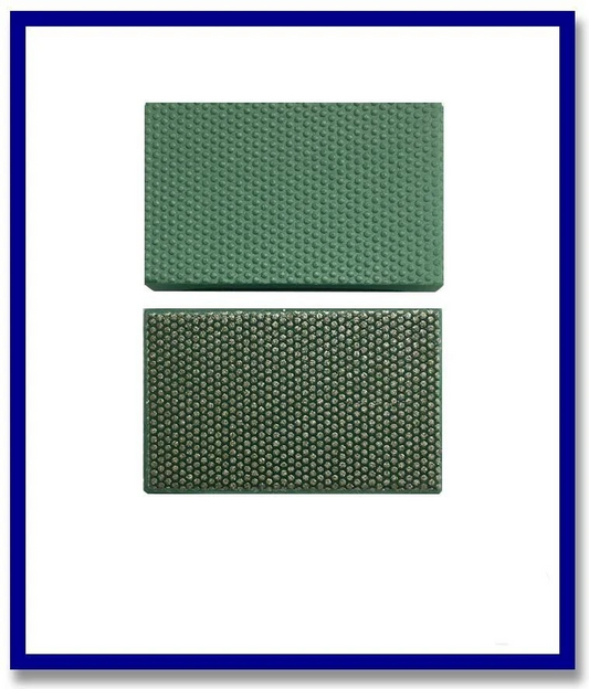 SDA Handpad 90 x 55mm Green # 60 Metal Bond Flat Foam Backing - Stone Doctor Australia - Diaflex Handpads