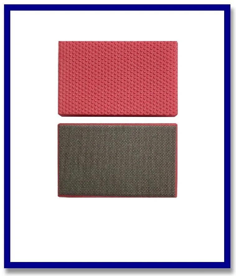 SDA Handpad 90 x 55mm Red # 200 Metal Bond Flat Foam Backing - Stone Doctor Australia - Diaflex Handpads