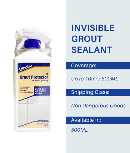 Lithofin KF Grout Protector - 500ml - Stone Doctor Australia - Ceramic Tiles > Grout Protection > Water Based Penetrating Sealer