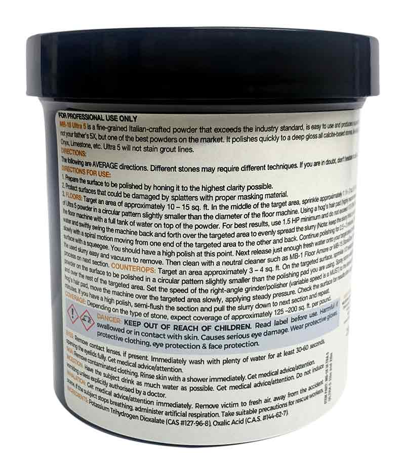 MB18 Ultra 5 Marble Polishing Powder – 1lb (0.45kgs) - Stone Doctor Australia - Natural Stone > Marble > Polishing Powder