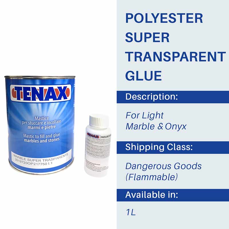 Tenax Marble Super Transparent - 1L Can + Hardener - Stone Doctor Australia - Natural Stone > Chemicals > Stone Glue